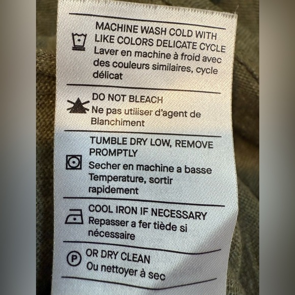 Vince Men’s Henley T-Shirt XL Olive Green Slub Knit Made in Peru - Picture 9 of 9